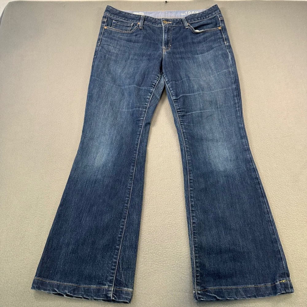 Gap 1969 Long & Lean Flare Jeans Medium Wash Denim Size 31/12r 34x31